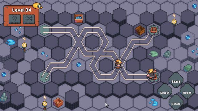 Mole Cart Mining screenshot showing Level 34 of the game