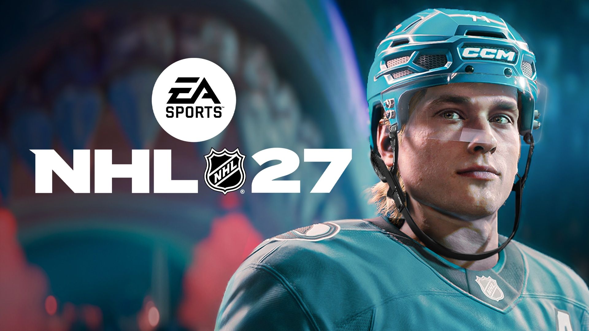 NHL 27 Reveal Thumbnail featuring cover athlete Macklin Celebrini.
