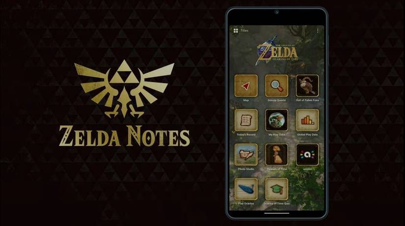 A screenshot of the Zelda Note app's many features for the Ocarina of Time remake.