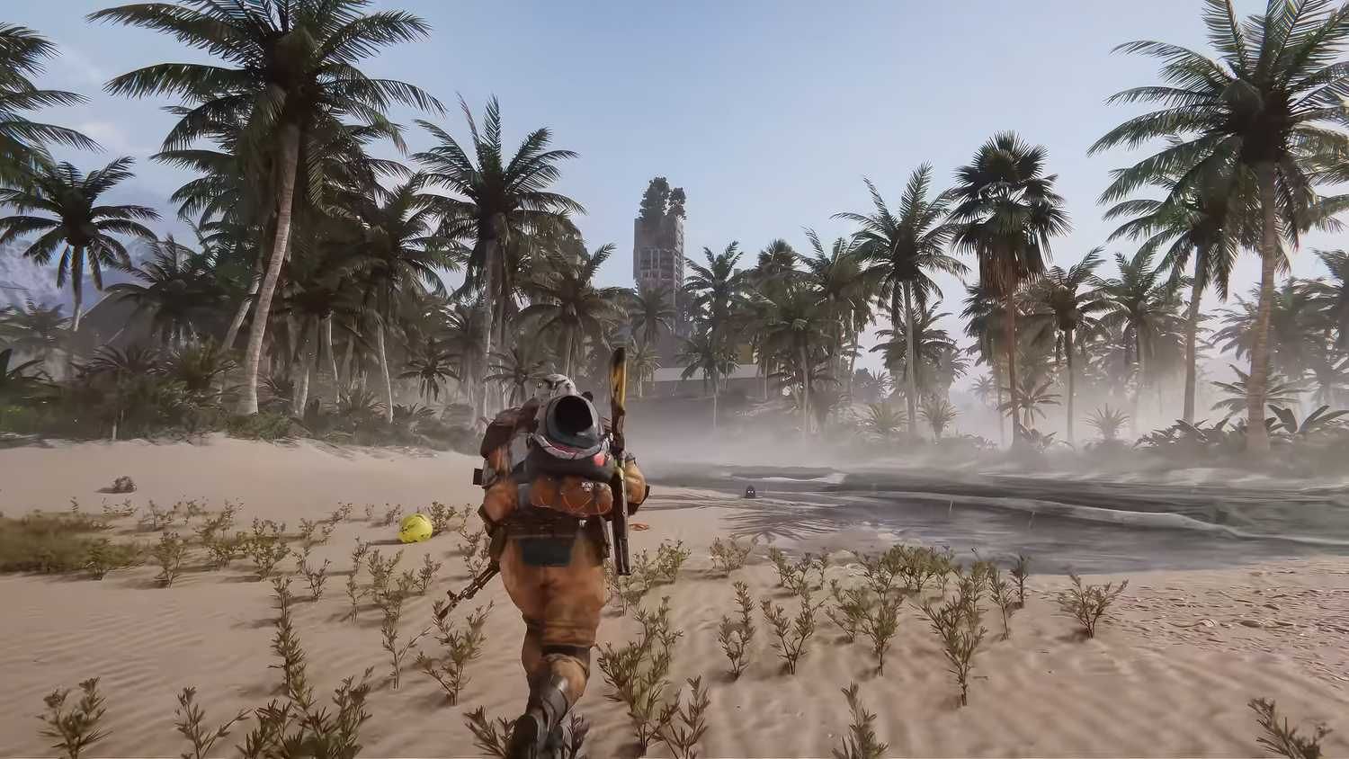 Survivor exploring an island