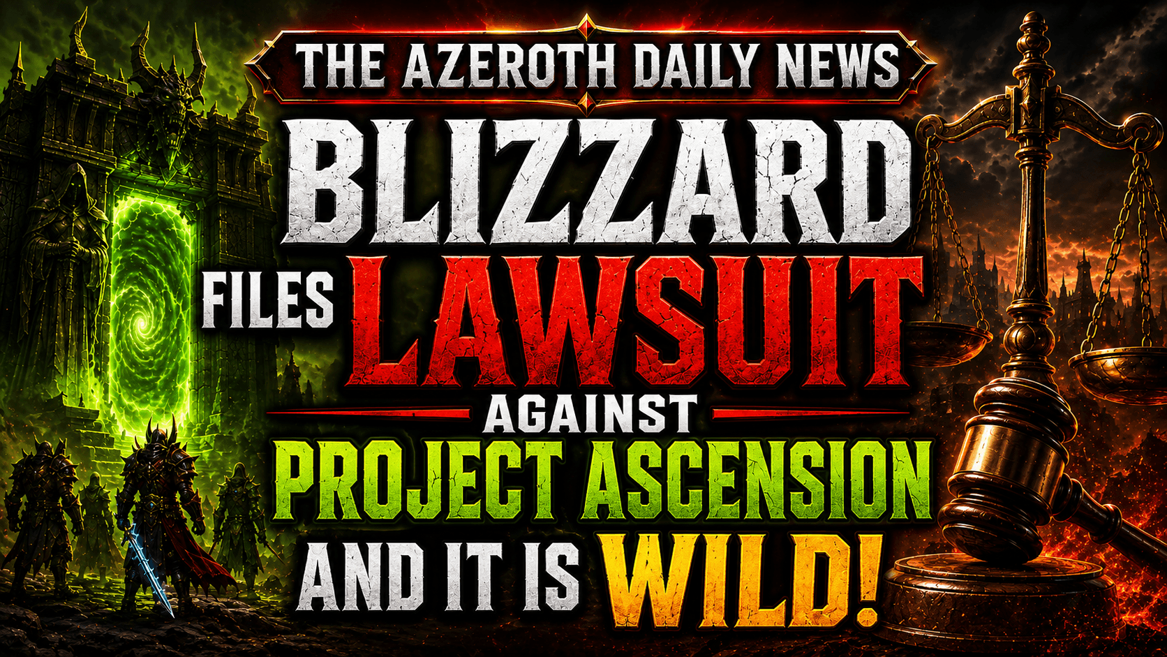 The Syndicate graphic about Blizzard’s lawsuit against Project Ascension, a private World of Warcraft server.