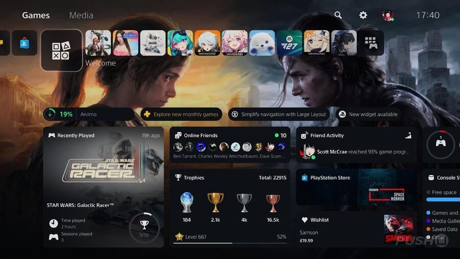 PS5's Welcome Hub Adds Animated The Last of Us Wallpaper 1