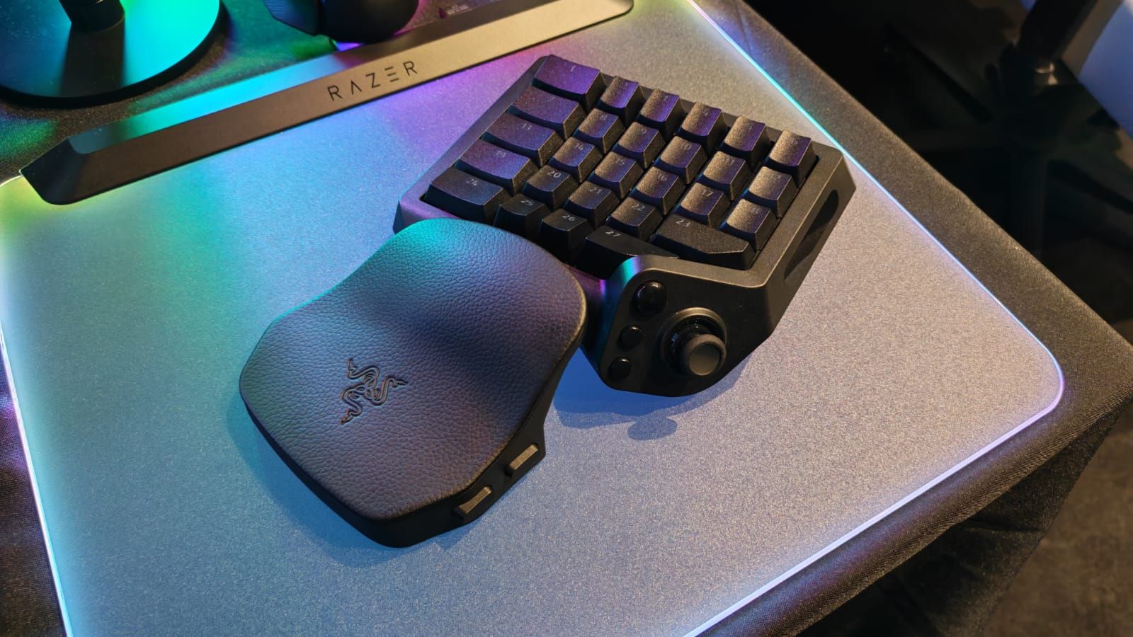 The Razer Tartarus V2 Pro as seen at the Razer booth at Gamescom