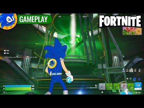 Sonic in Fortnite - More Cosmetics, Chaos Emerald Landmark, Sonic Sprite Gameplay