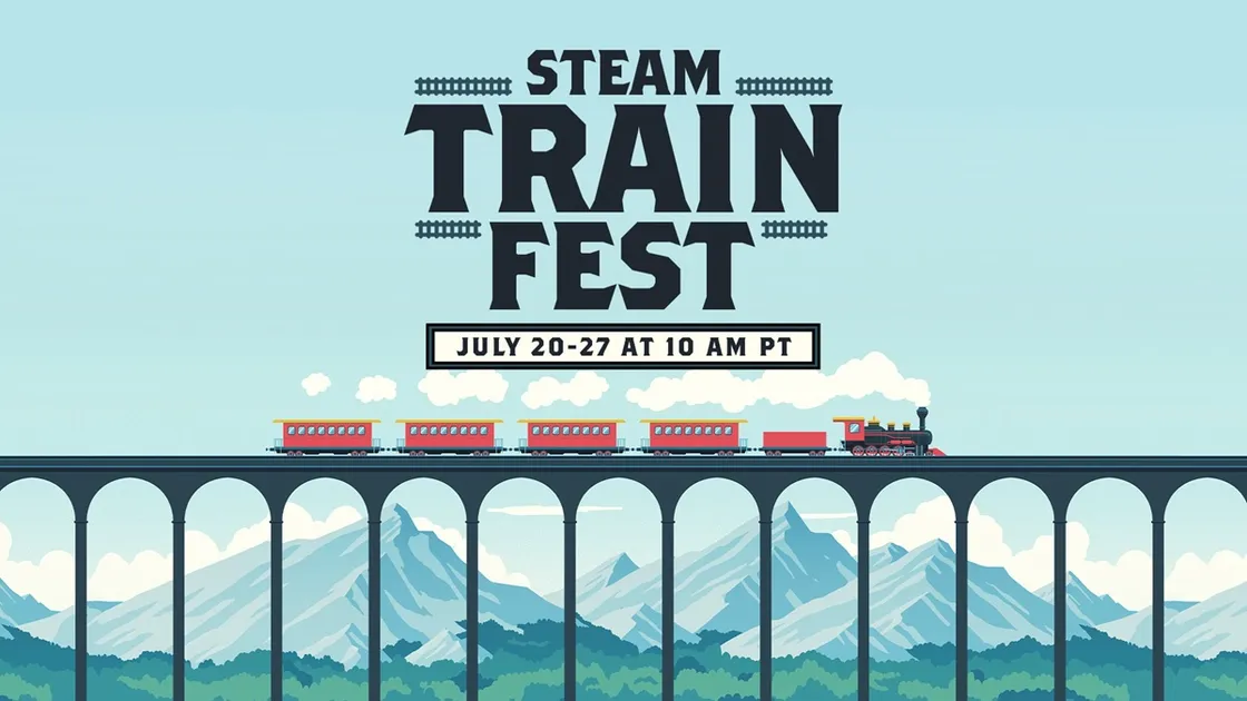 Steam Train Fest 2026 runs July 20–27 with discounts of up to 63% on rail and train-themed games.
