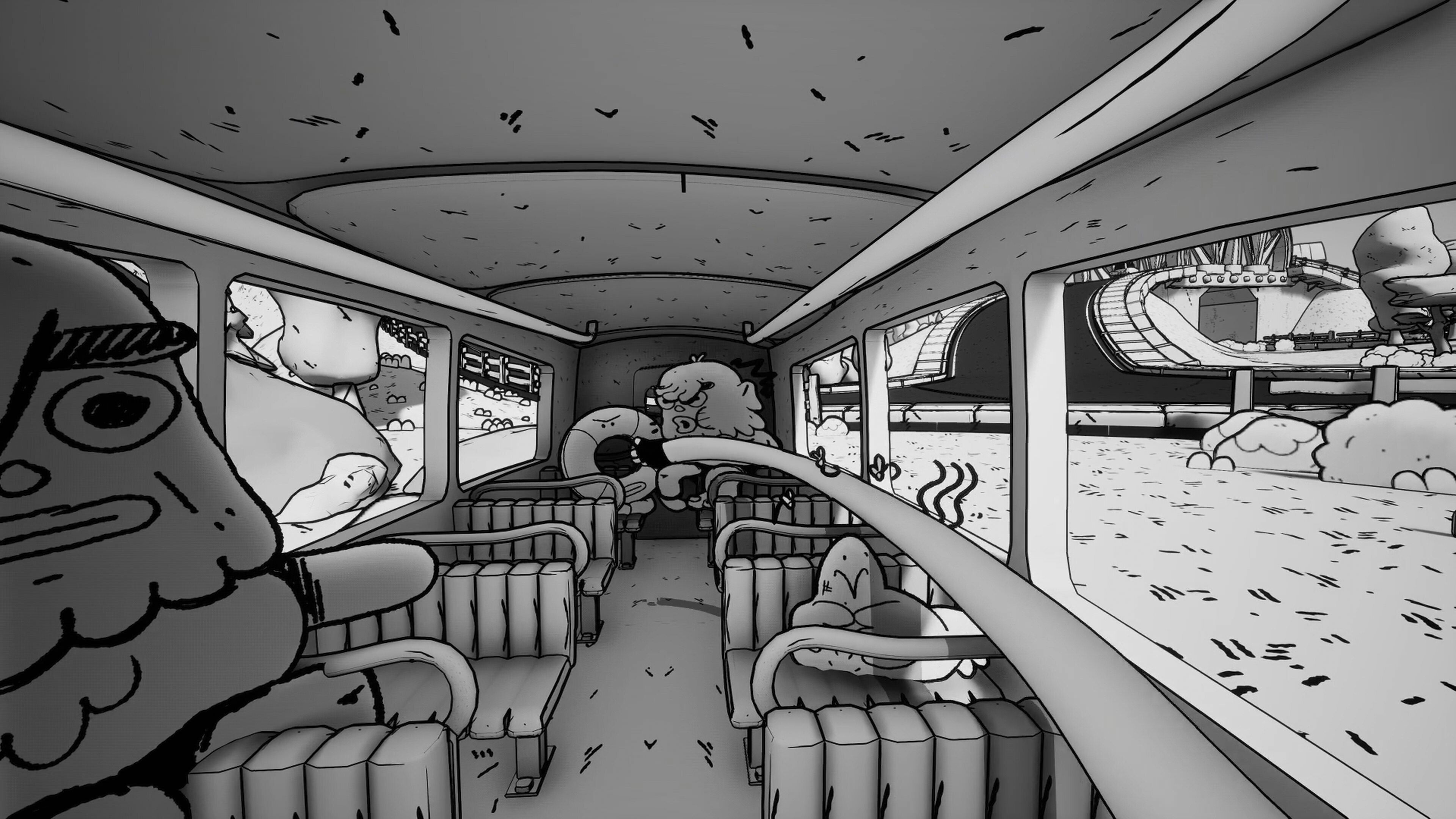 Giving a little slap to an unruly passenger at the back of the bus