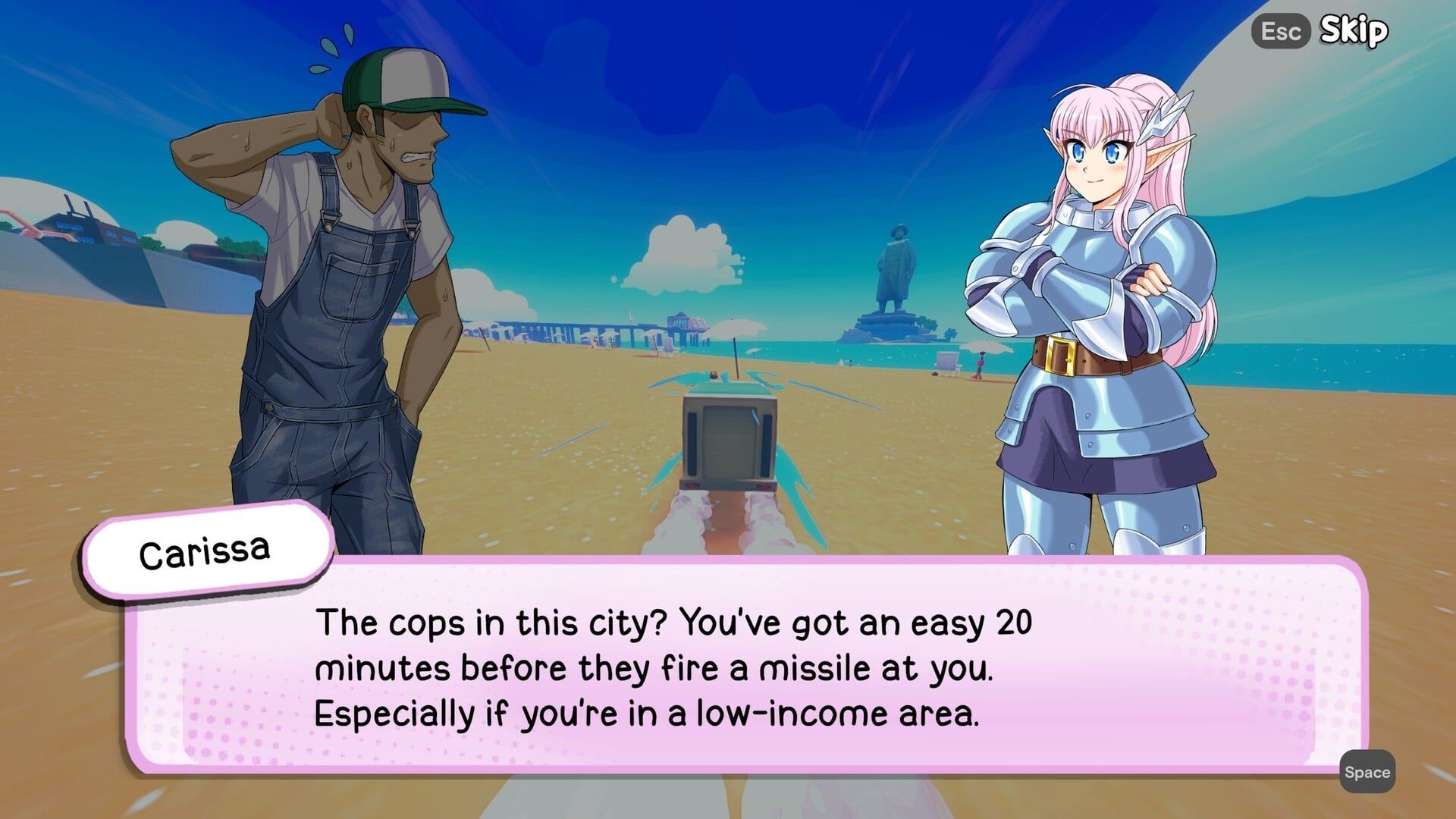 Truck Kun Is Supporting Me From Another World gameplay screenshot.