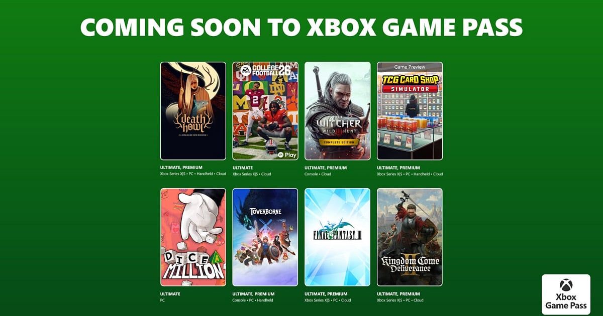 Xbox Game Pass February Wave 2 Adds Witcher 3, KCD2